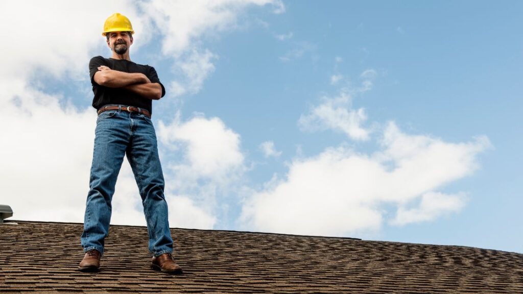 A man standing on roof