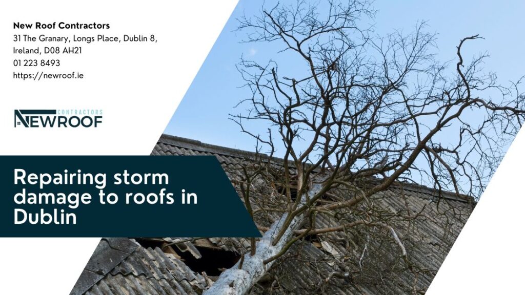 Repairing storm damage to roofs in Dublin